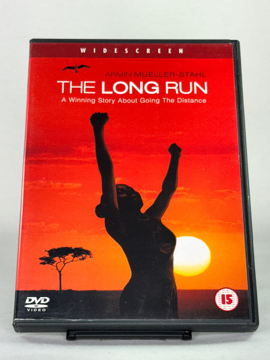 Forside av DVD-cover til The Long Run – inspirerende sportsdrama med Armin Mueller-Stahl om vilje og utholdenhet – brukt DVD tilgjengelig hos Brukbar Film.