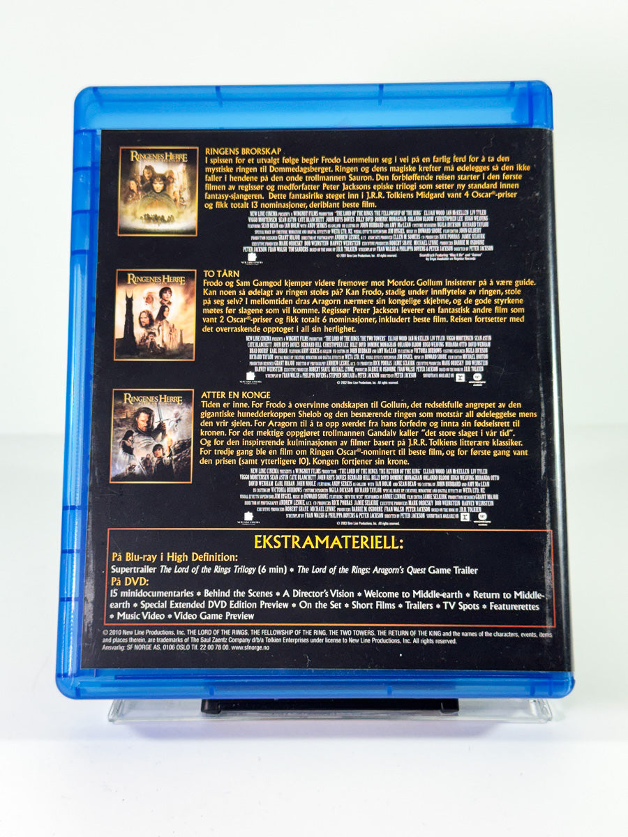 Bakside av cover til The Lord of the Rings, bruktfilm på Blu-ray hos Brukbar Film