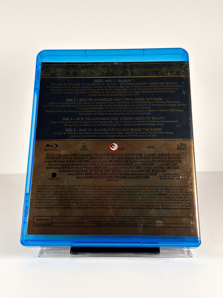 Bakside av cover til The Lord of the Rings: The Fellowship of the Ring – Extended Edition på Blu-ray
