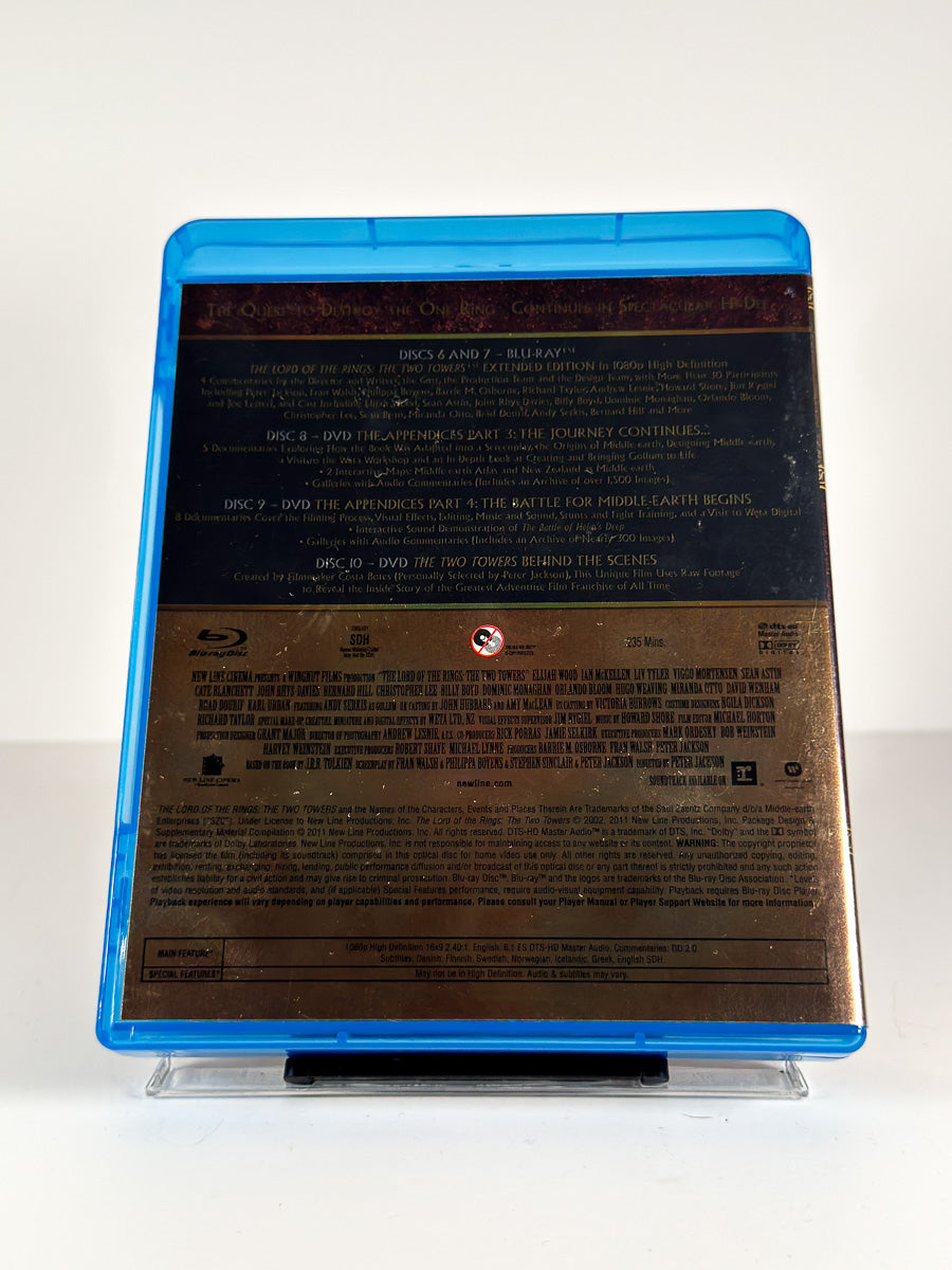 Bakside av cover til The Lord of the Rings: The Two Towers – Extended Edition på Blu-ray