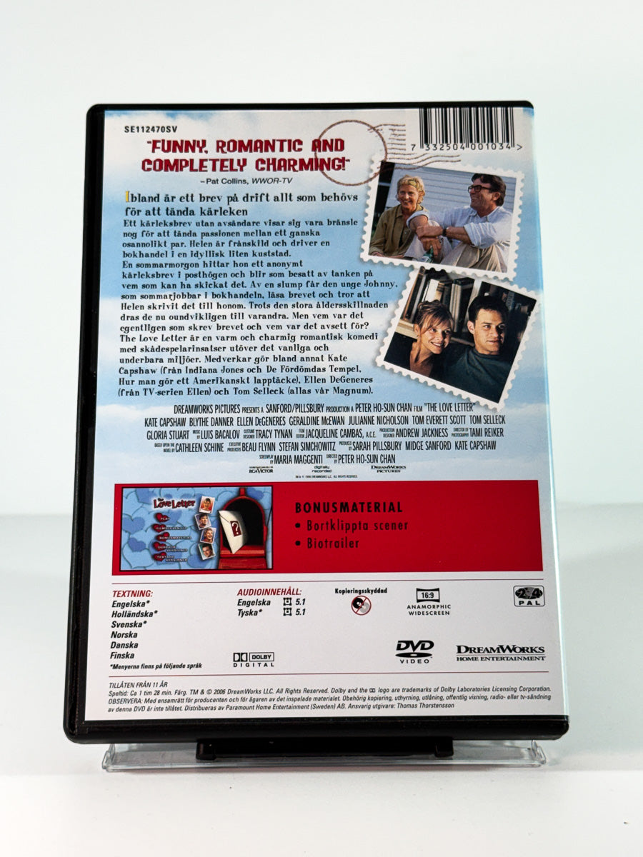 Bakside av cover til The Love Letter, brukt original DVD hos Brukbar Film