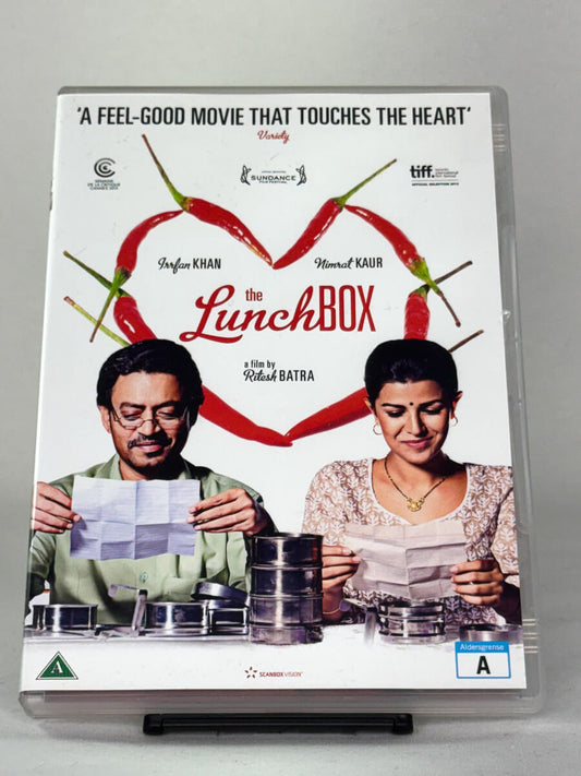 Forside av DVD-cover til The Lunchbox – indisk filmperle med Irrfan Khan, brukt film hos Brukbar Film