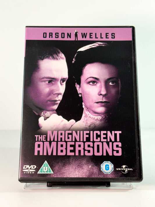 Forside av cover til the magnificent ambersons, bruktfilm på DVD hos Brukbar Film