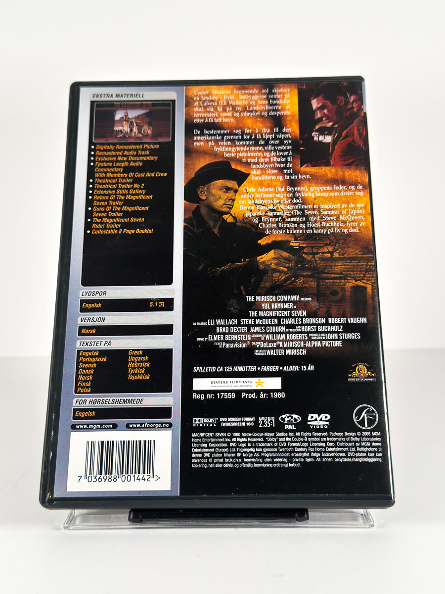Bakside av cover til The Magnificent Seven på DVD