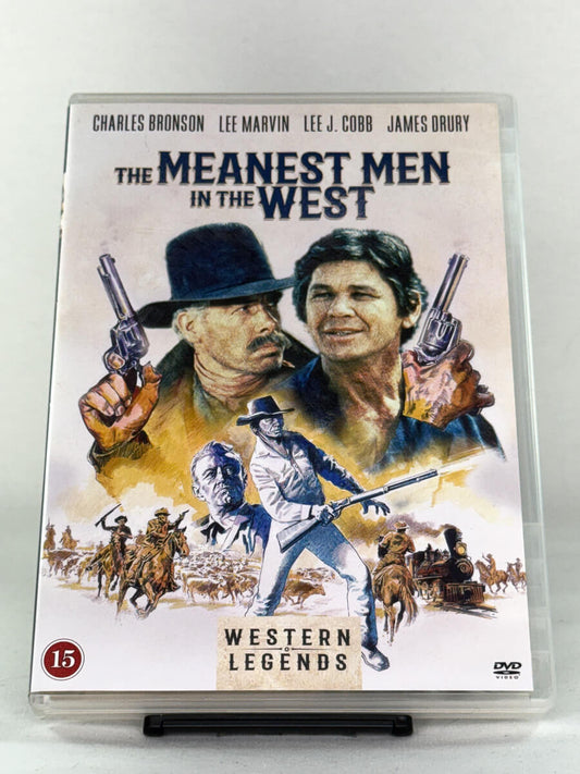 Forside av The Meanest Men in the West DVD-cover – westernfilm med Charles Bronson og Lee Marvin, brukt film fra Brukbar Film