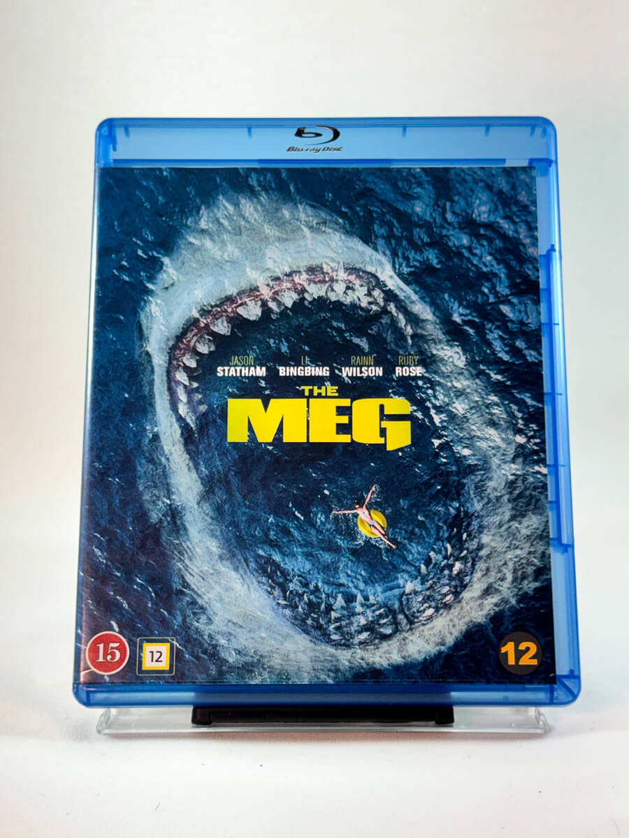 Forside av Blu-ray-cover til The Meg, bruktfilm på Blu-ray hos Brukbar Film