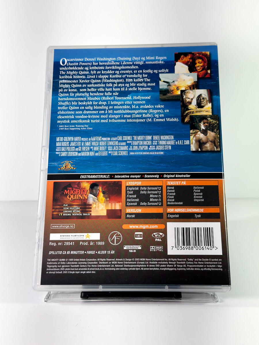 Bakside av cover til The Mighty Quinn på DVD