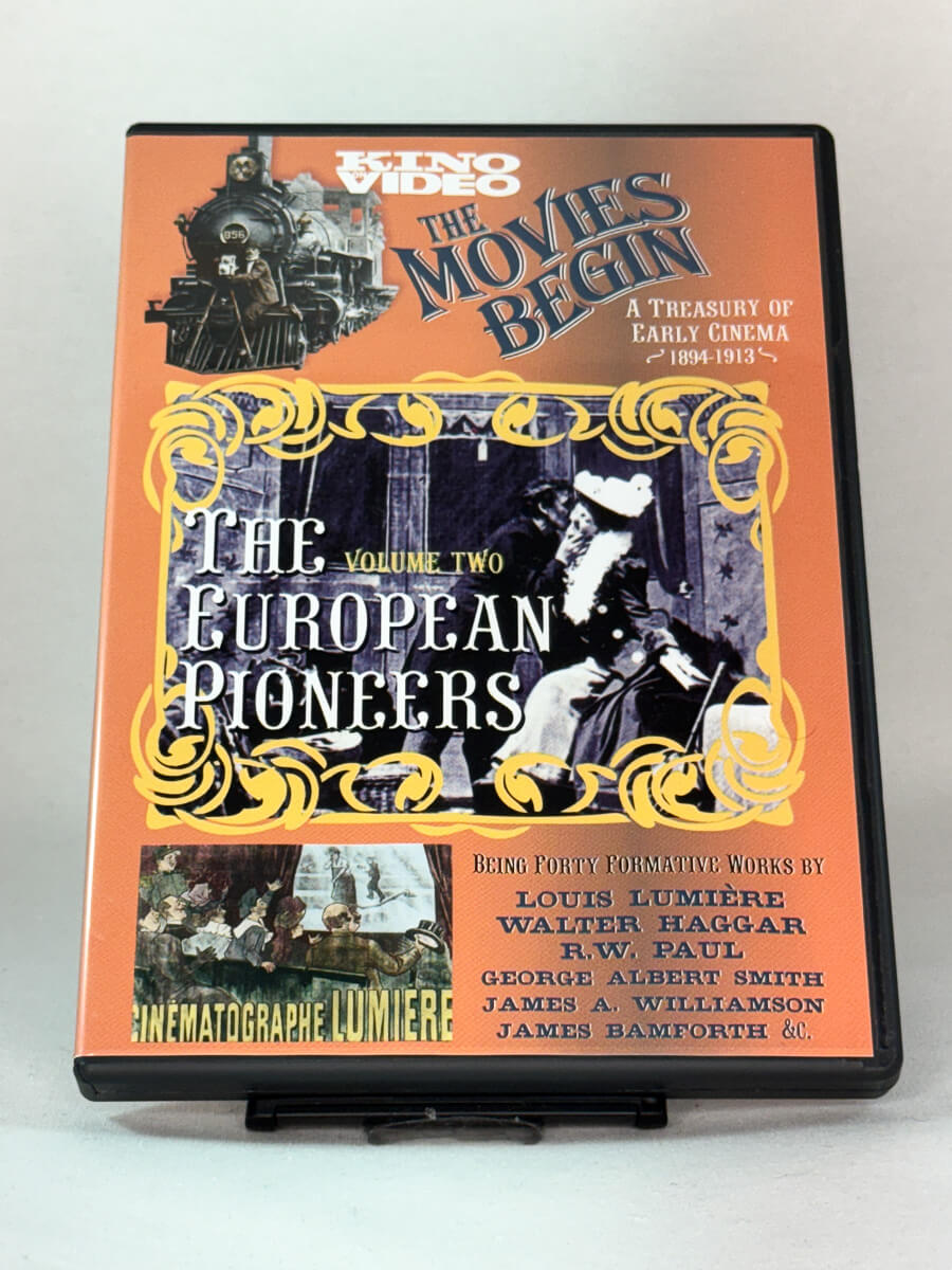 Forside av DVD-cover til The Movies Begin Vol. 2 – The European Pioneers, brukt DVD-film fra Brukbar Film 