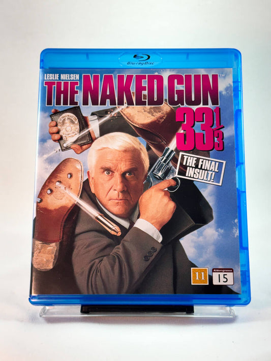 Forside av Blu-ray-cover til The Naked Gun 33 1/3, bruktfilm på Blu-ray hos Brukbar Film