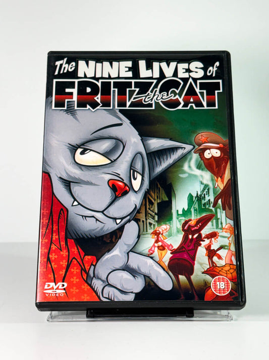 Forside av cover til The Nine Lives of Fritz the Cat, bruktfilm hos nettbutikken Brukbar Film