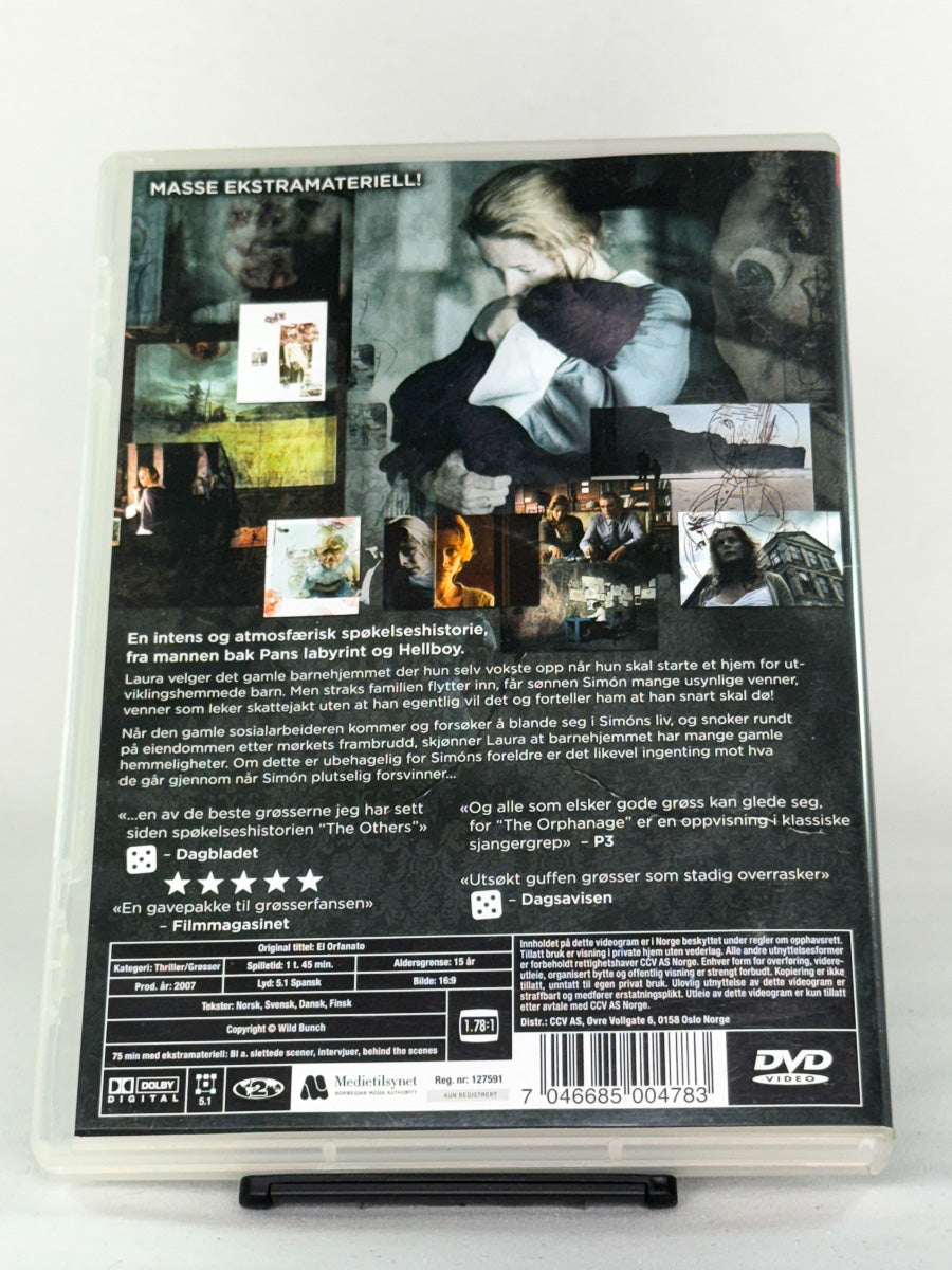 Bakside av DVD-cover til The Orphanage, bruktfilm hos nettbutikken Brukbar Film