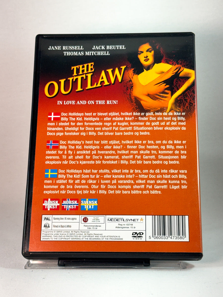 Bakside av cover til The Outlaw, bruktfilm hos nettbutikken Brukbar Film
