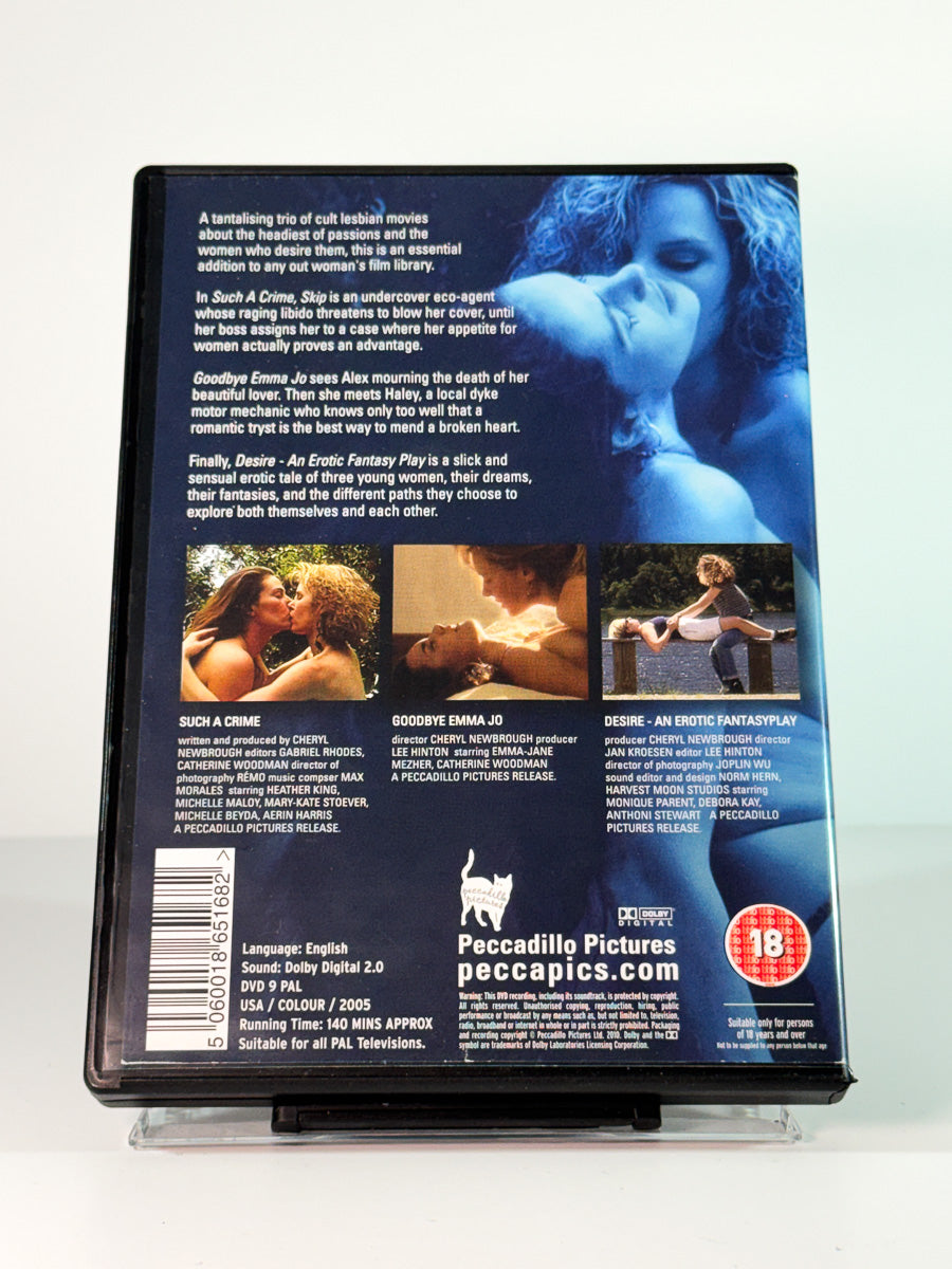 Bakside av cover til The Passion Trilogy, bruktfilm hos nettbutikken Brukbar Film