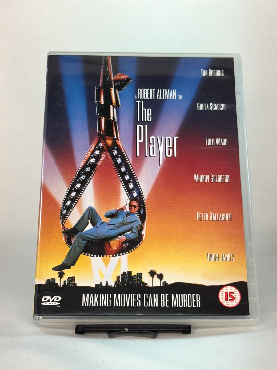 Forside av DVD-cover til The Player, bruktfilm hos nettbutikken Brukbar Film