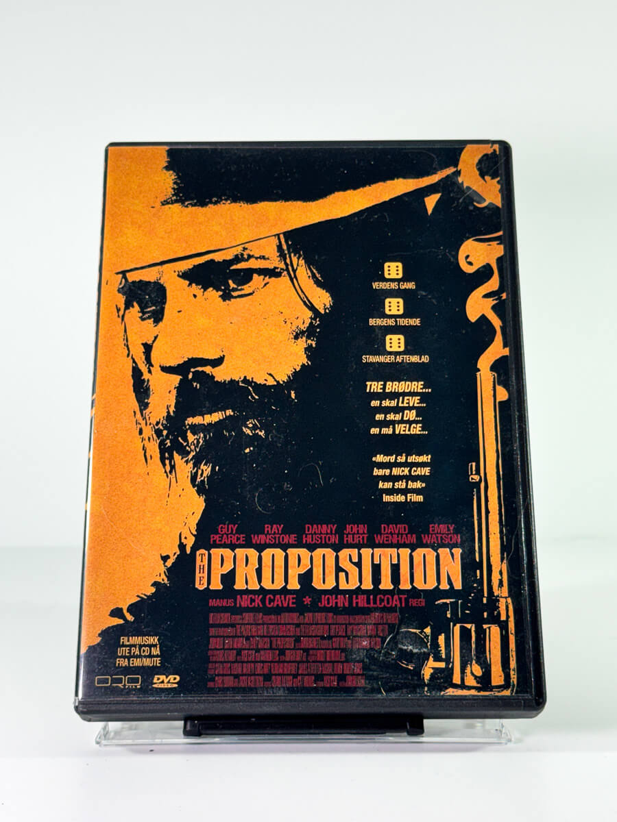 Forside av cover til the proposition, bruktfilm på DVD hos Brukbar Film