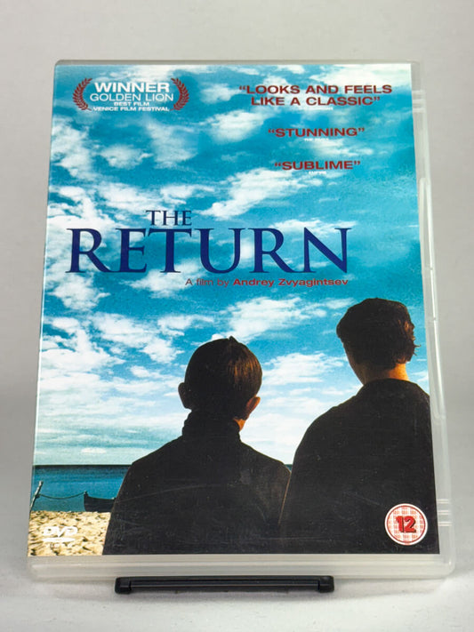Forside av DVD-cover for The Return, et prisbelønt russisk drama; brukt DVD-film med originalt cover hos Brukbar Film.