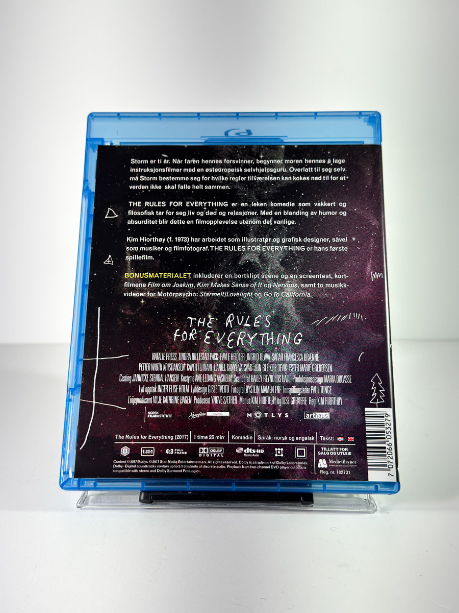 Bakside av cover til The Rules for Everything på Blu-ray
