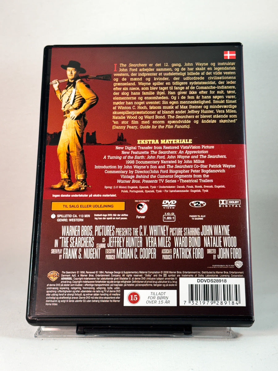 Bakside av cover til The Searchers – Forfølgeren, bruktfilm hos nettbutikken Brukbar Film