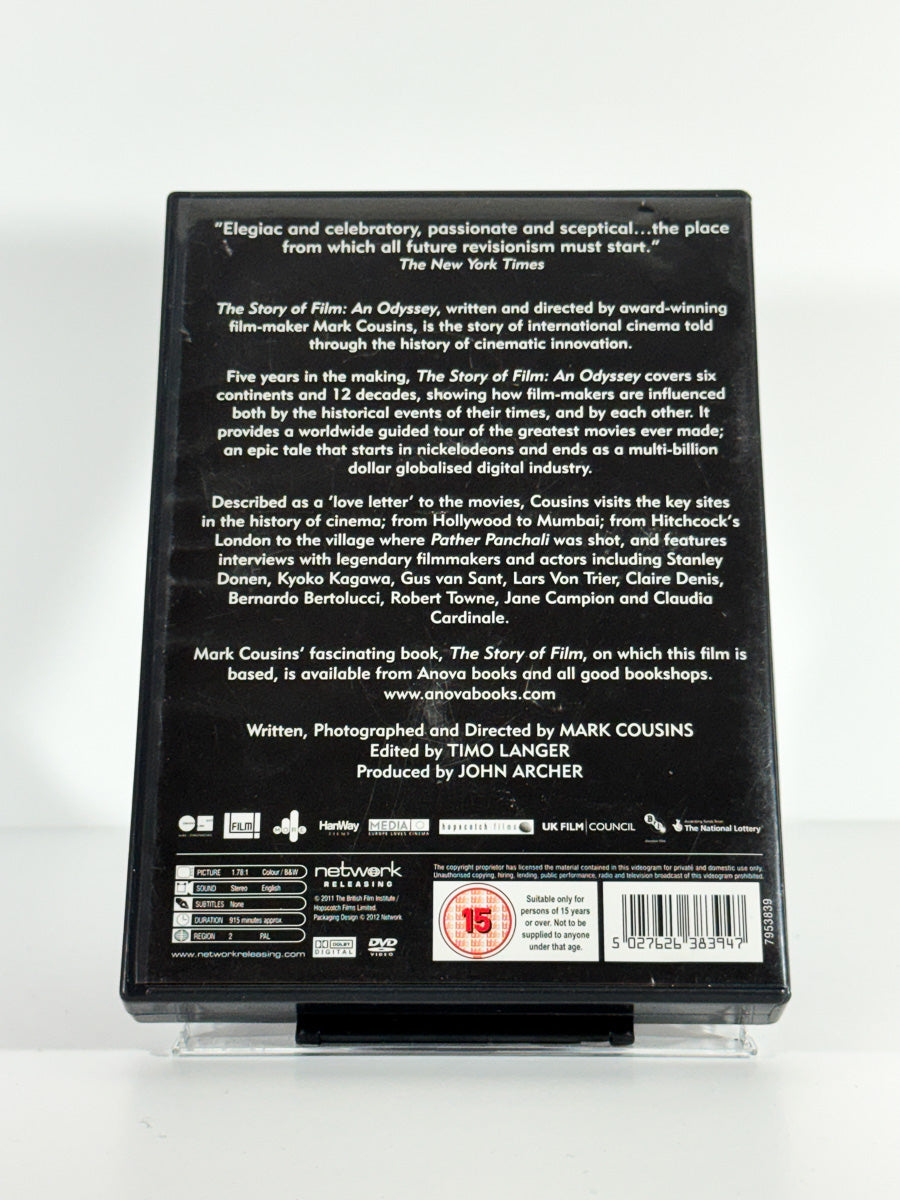 Bakside av cover til The Story of Film – An Odyssey, bruktfilm på DVD hos Brukbar Film