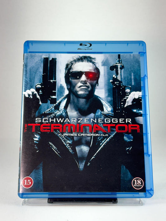 Forside av Blu-ray-cover til The Terminator, bruktfilm du finner hos Brukbar Film
