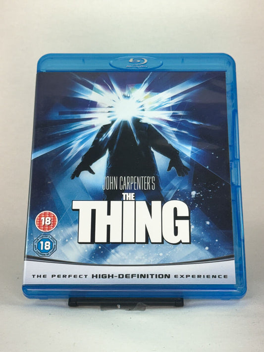 Brukt Blu-ray-film The Thing – forside av kultfilmcover, sci-fi horror tilgjengelig hos Brukbar Film