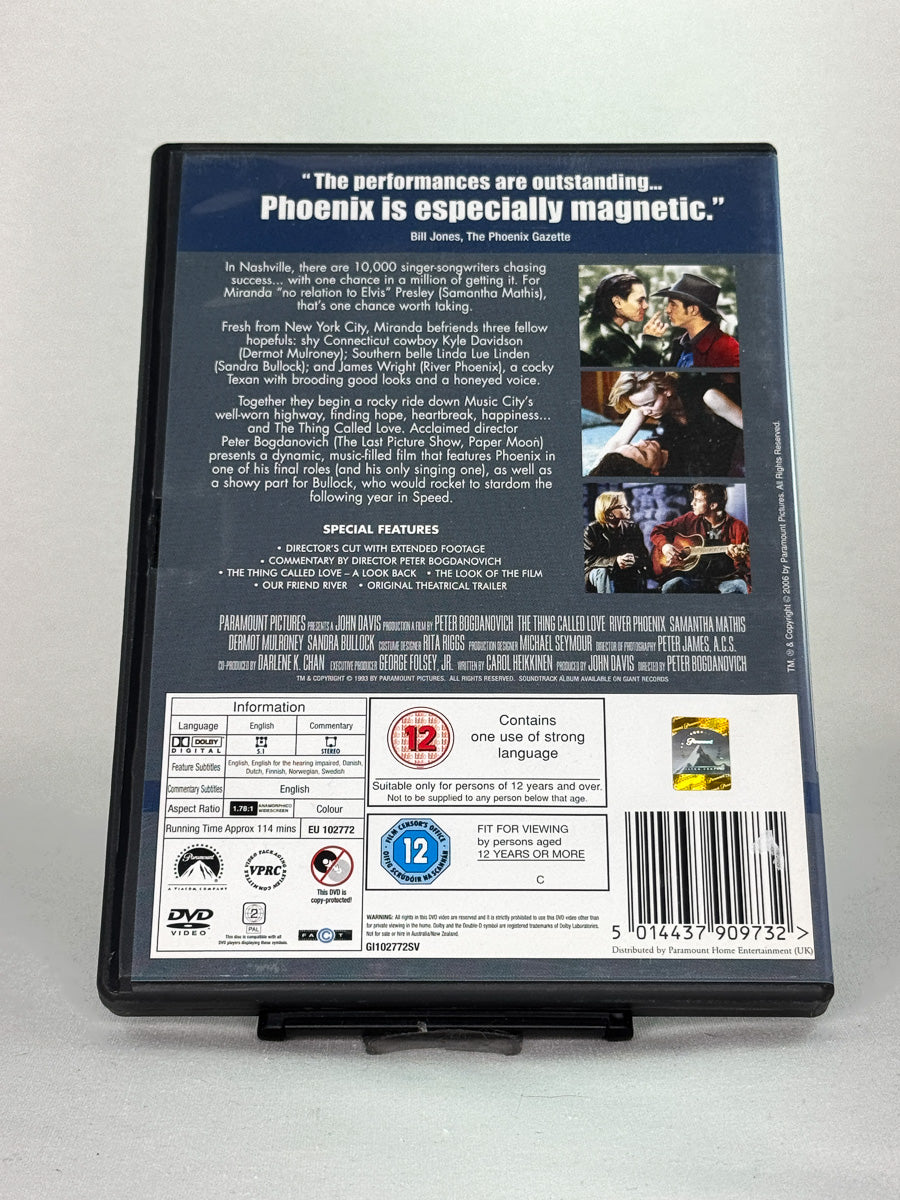 Bakside av cover til The Thing Called Love, bruktfilm hos nettbutikken Brukbar Film