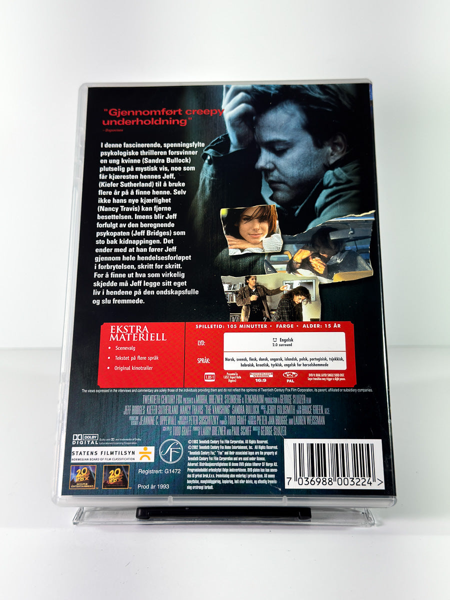 Bakside av cover til The Vanishing på DVD
