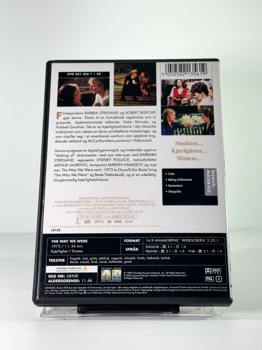 Bakside av cover til the way we were, brukt DVD hos Brukbar Film