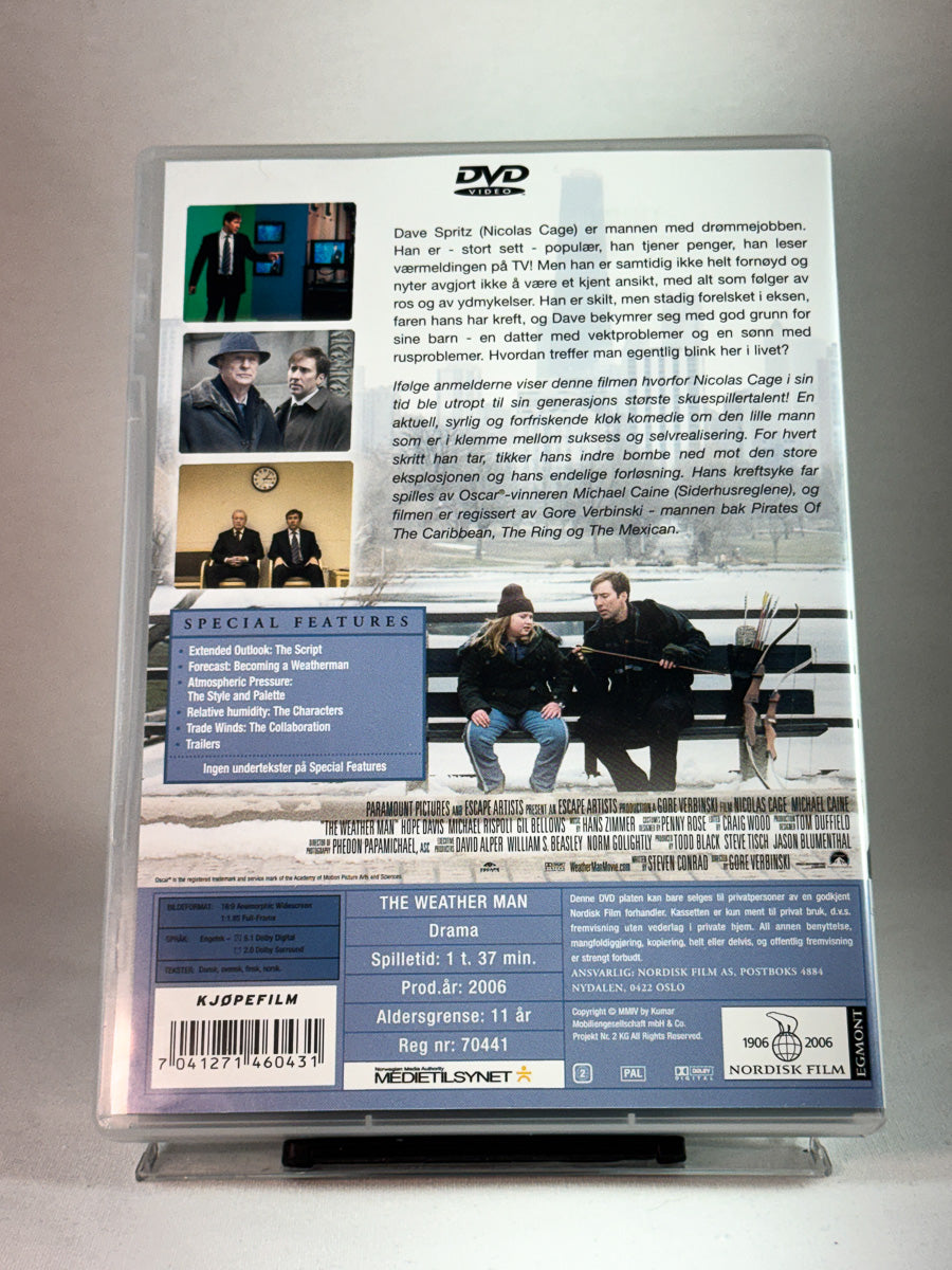 Bakside av cover til The Weather Man, brukt DVD hos Brukbar Film