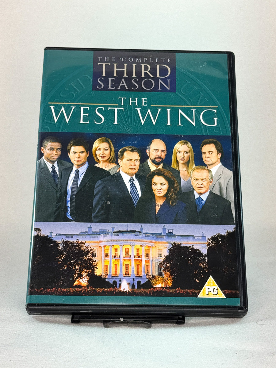 The West Wing – forside av DVD-cover til sesong 3, ensemblebasert politisk drama hos Brukbar Film
