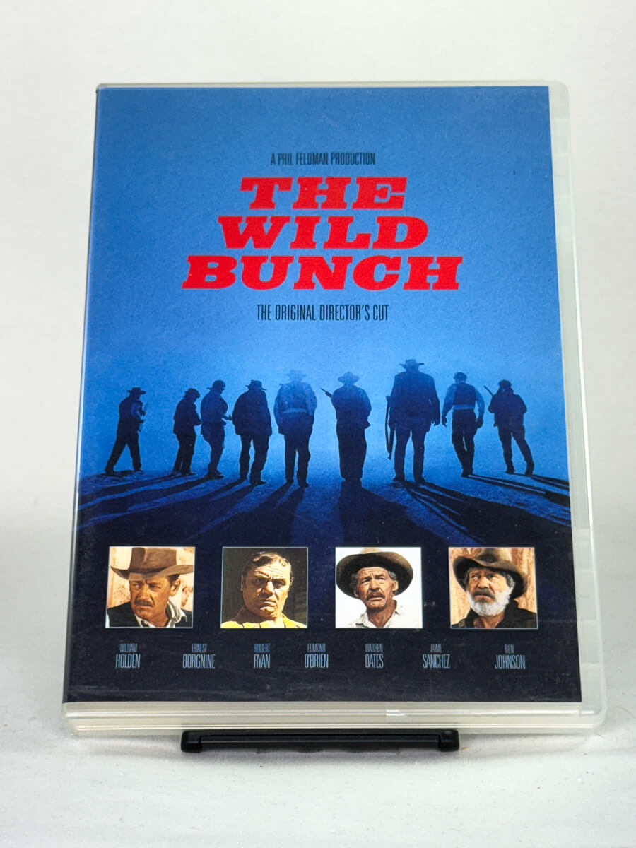 Forside av DVD-cover til The Wild Bunch, brukt DVD hos Brukbar Film