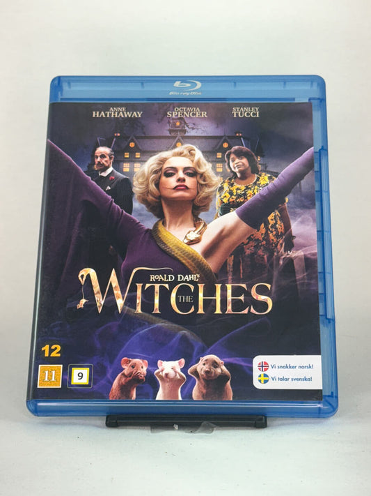 Forside av Blu-ray-cover til The Witches – ny filmatisering av Roald Dahls klassiker med Anne Hathaway, brukt film hos Brukbar Film.