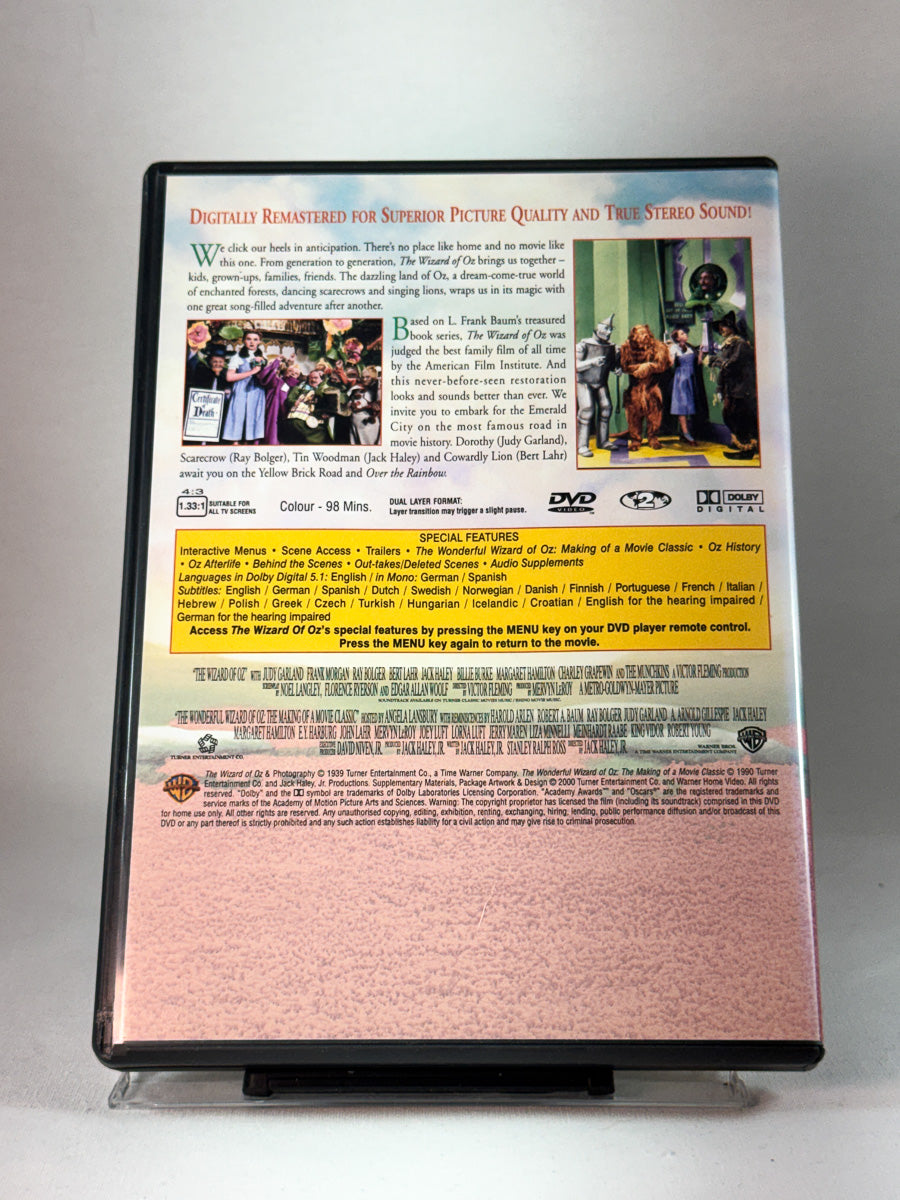 Bakside av cover til The Wizard of Oz, bruktfilm hos nettbutikken Brukbar Film