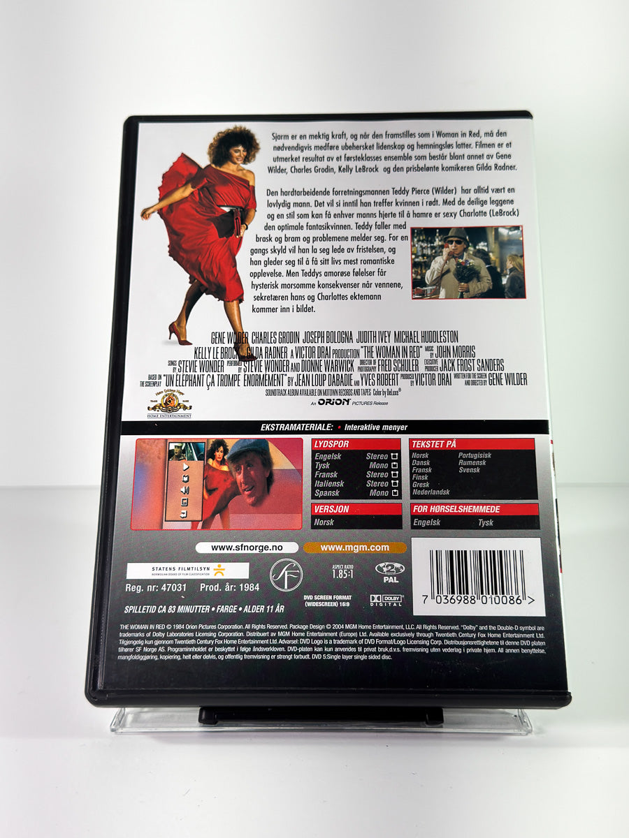 Bakside av cover til The Woman in Red på DVD