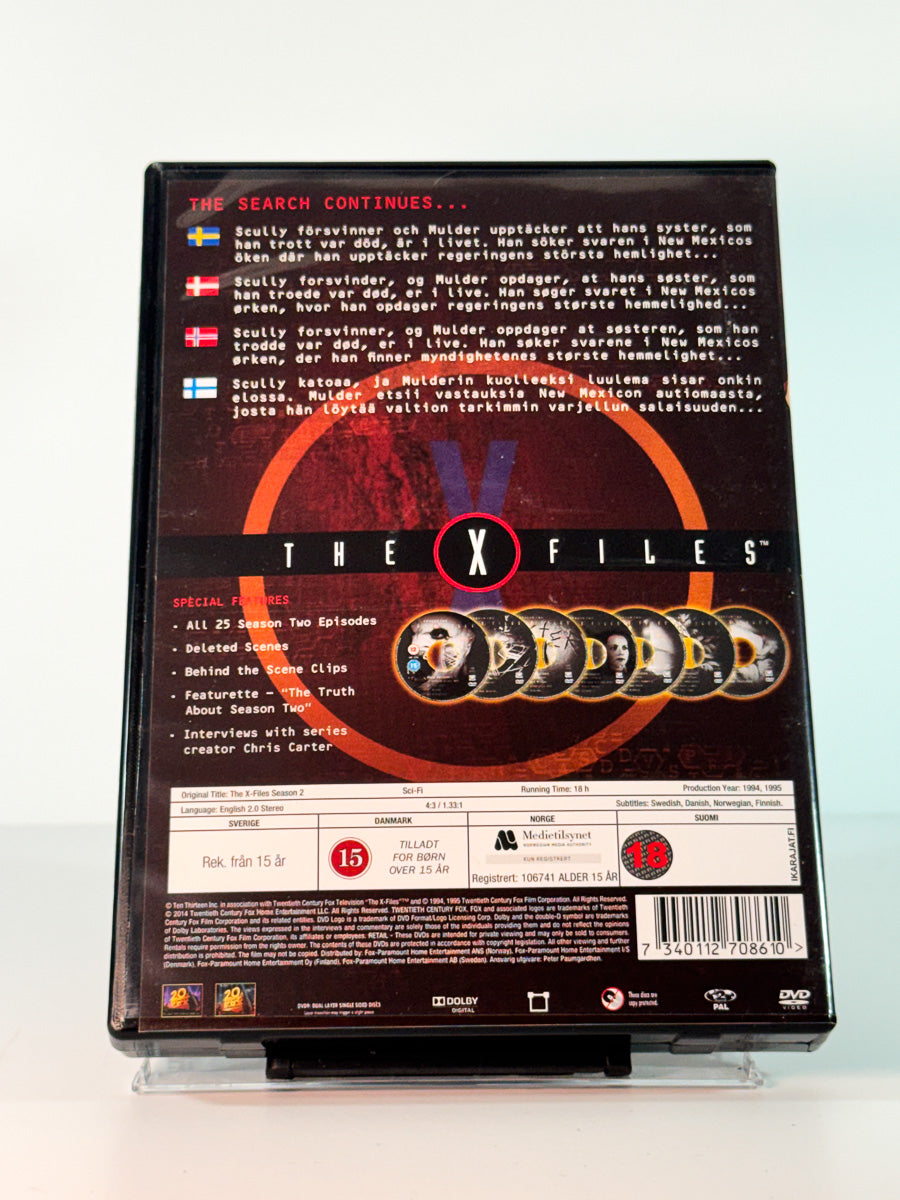 Bakside av cover til The X-Files – Season 2, brukt original DVD hos Brukbar Film