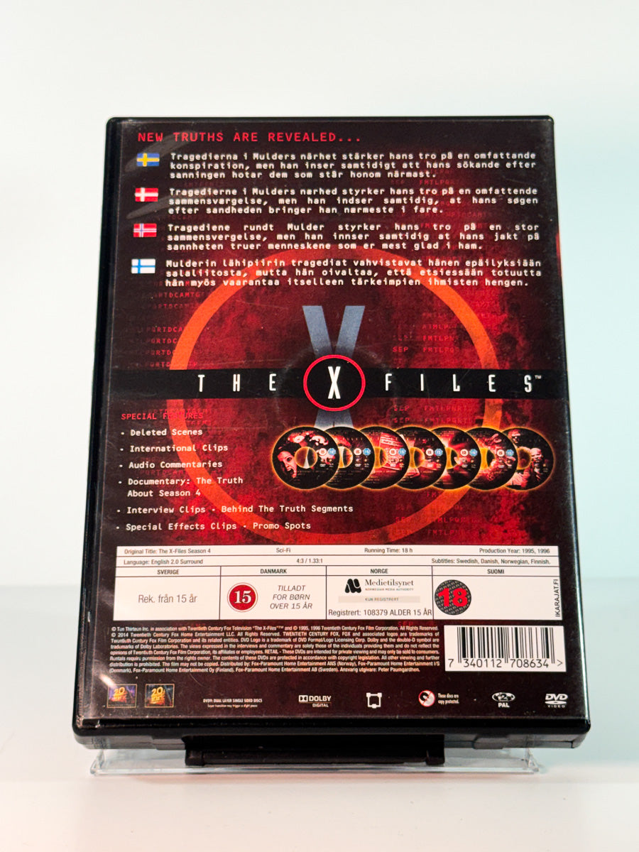 Bakside av cover til The X-Files – Season 4, bruktfilm på DVD hos Brukbar Film