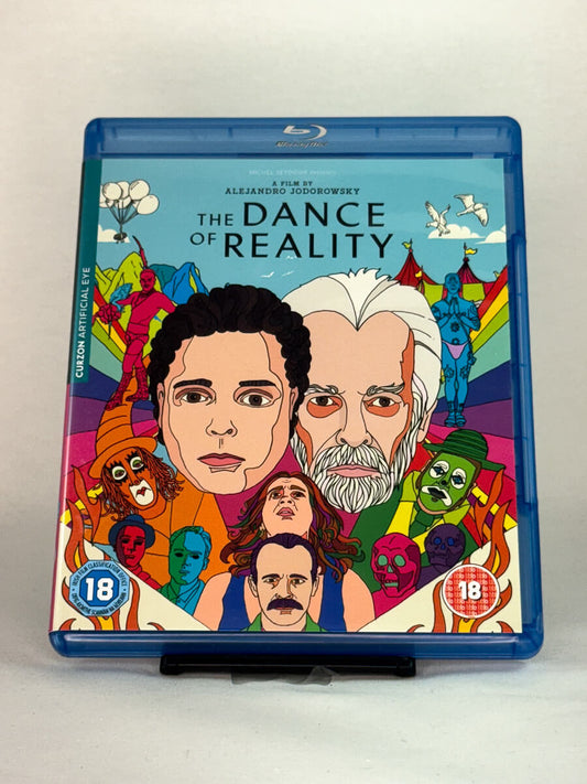 Forside av Blu-ray-cover for filmen The Dance of Reality – surrealistisk drama av Alejandro Jodorowsky, brukt Blu-ray-film tilgjengelig hos Brukbar Film.