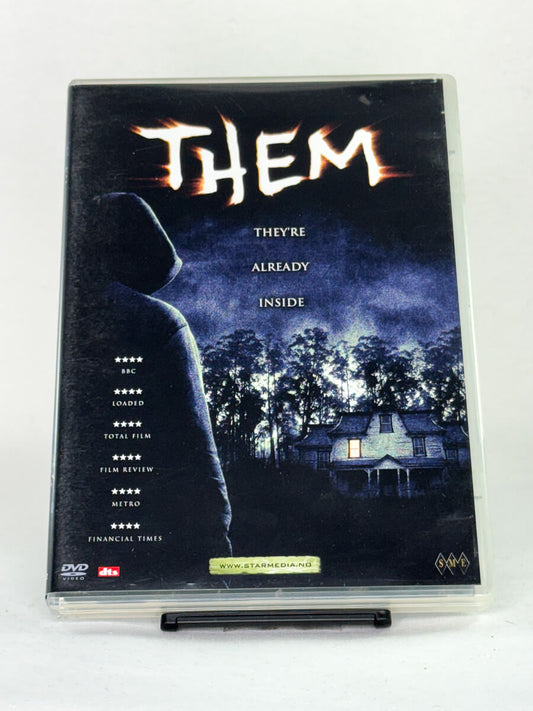Forside av DVD-cover til Them,  skrekkfilmcover med stemningsfullt motiv – brukt DVD hos Brukbar Film
