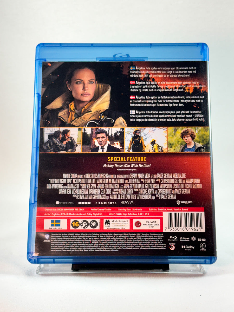 Bakside av cover til Those Who Wish Me Dead, brukt Blu-ray hos Brukbar Film