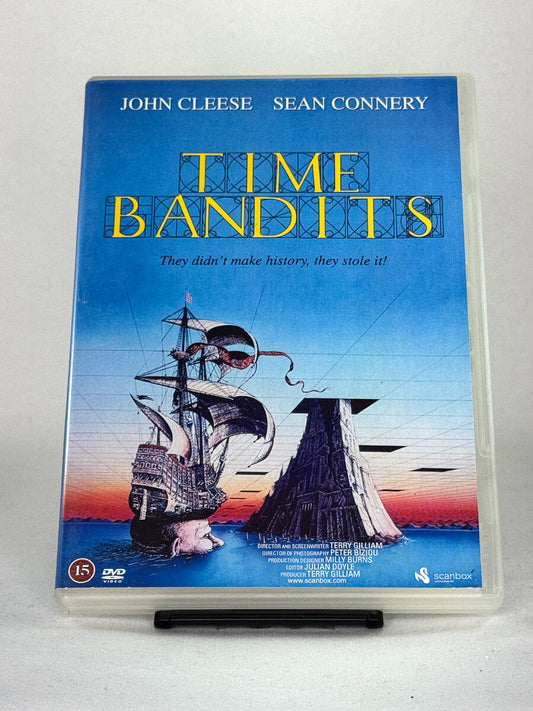 Forside av DVD-cover til Time Bandits – fantasy-eventyr fra Terry Gilliam på brukt DVD hos Brukbar Film