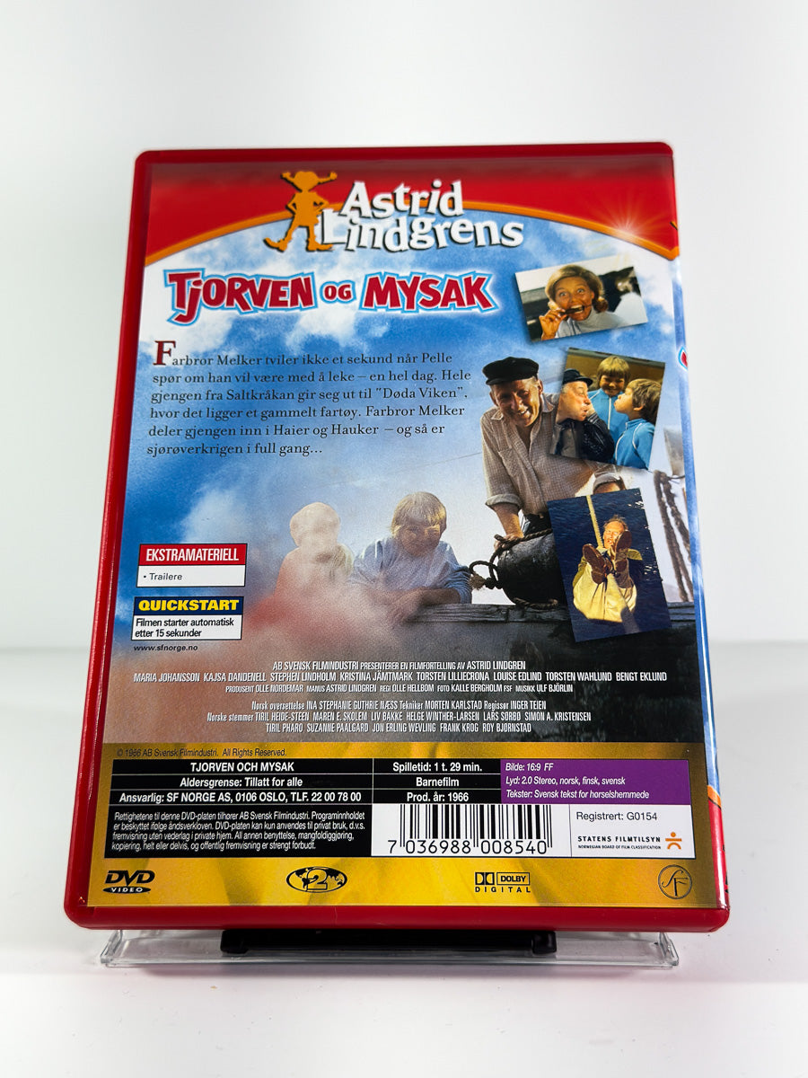 Bakside av cover til Tjorven og Mysak på DVD