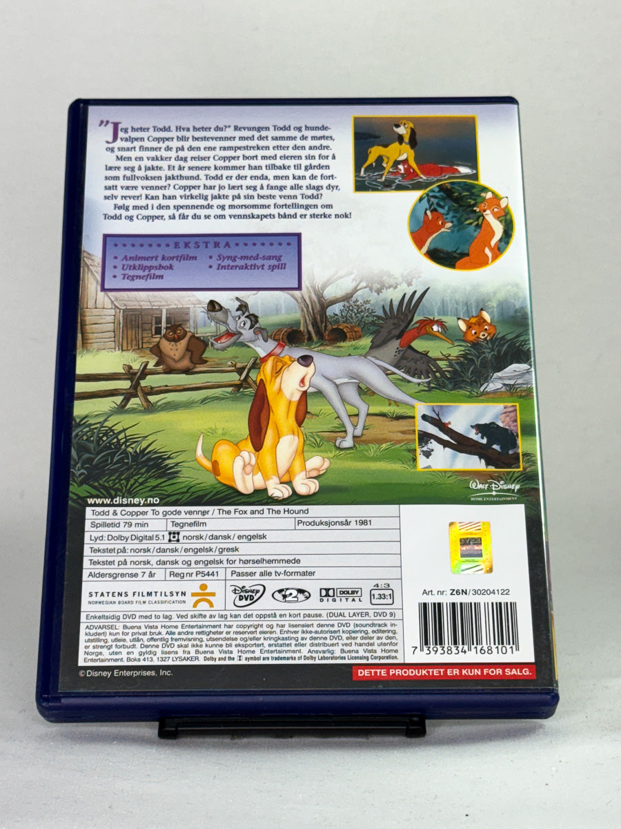 DVD-bakside til filmen To gode venner
Baksiden viser info, spesifikasjoner og eventuell ekstratekst – produktbilde fra nettbutikken Brukbar Film