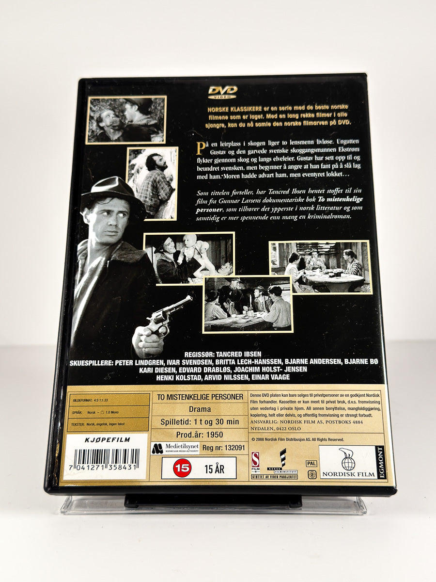 Bakside av cover til To mistenkelige personer på DVD