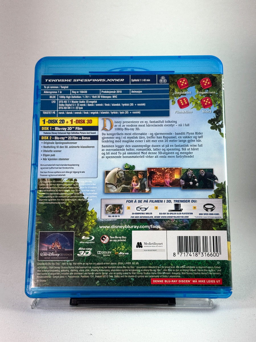 Bakside av DVD-cover til To på rømmen (Blu-ray 3D), bruktfilm hos nettbutikken Brukbar Film