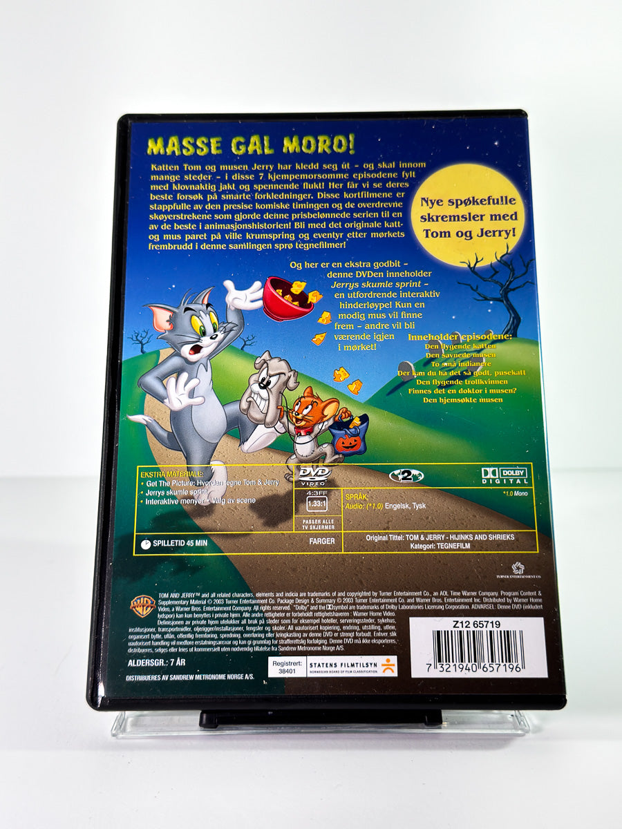 Bakside av cover til Tom and Jerry Halloween, bruktfilm på DVD hos Brukbar Film