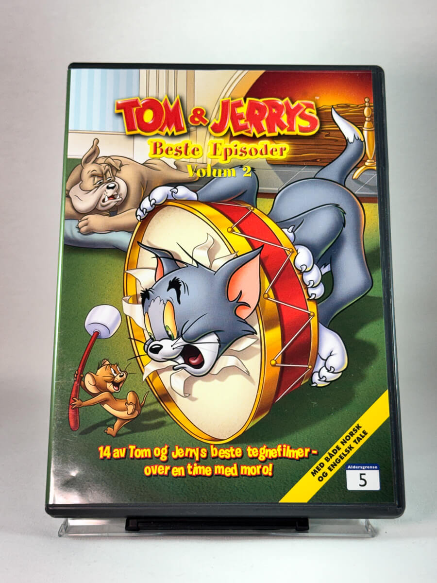 Forside av DVD-cover til Tom & Jerrys beste episoder – Volum 2, brukt DVD hos Brukbar Film