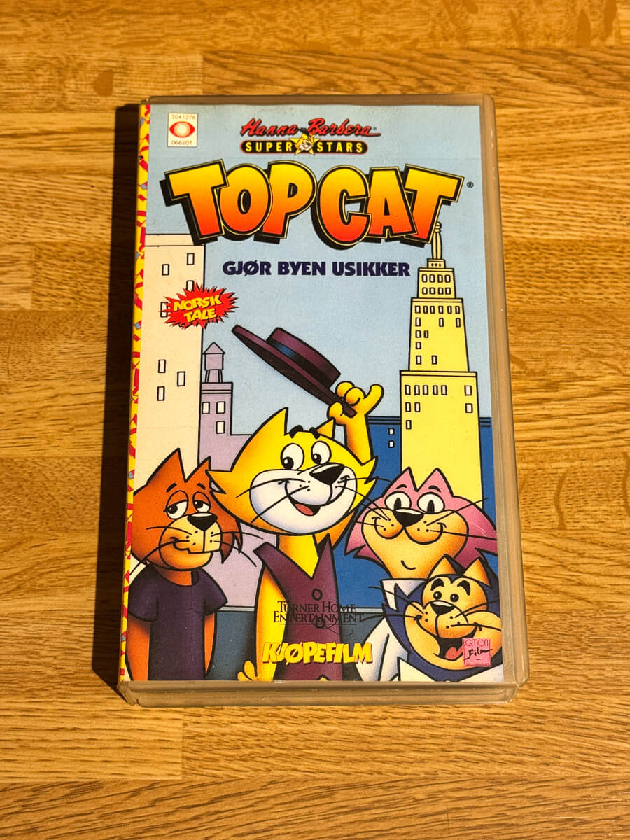 Forside av cover til Top Cat gjør byen usikker på VHS