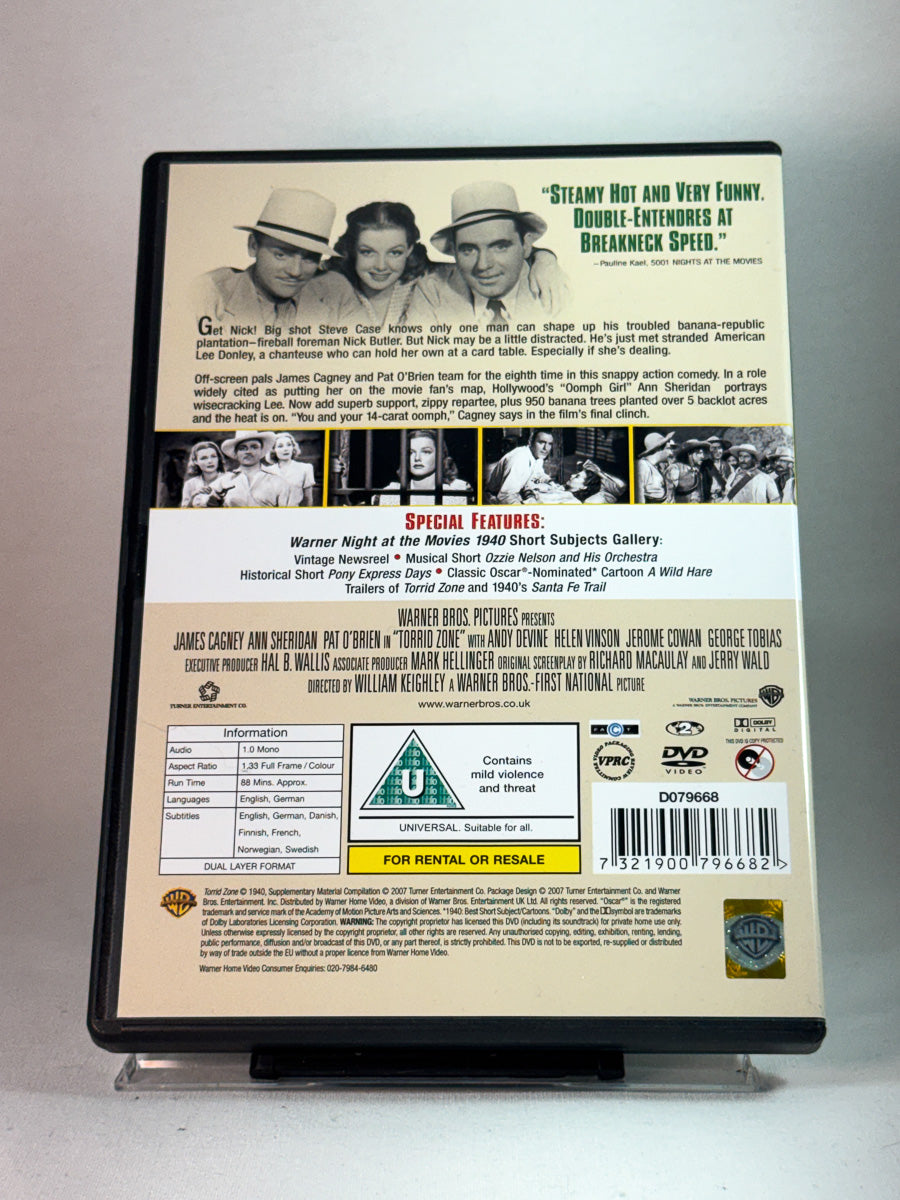 Bakside av cover til Torrid Zone, brukt original DVD hos Brukbar Film