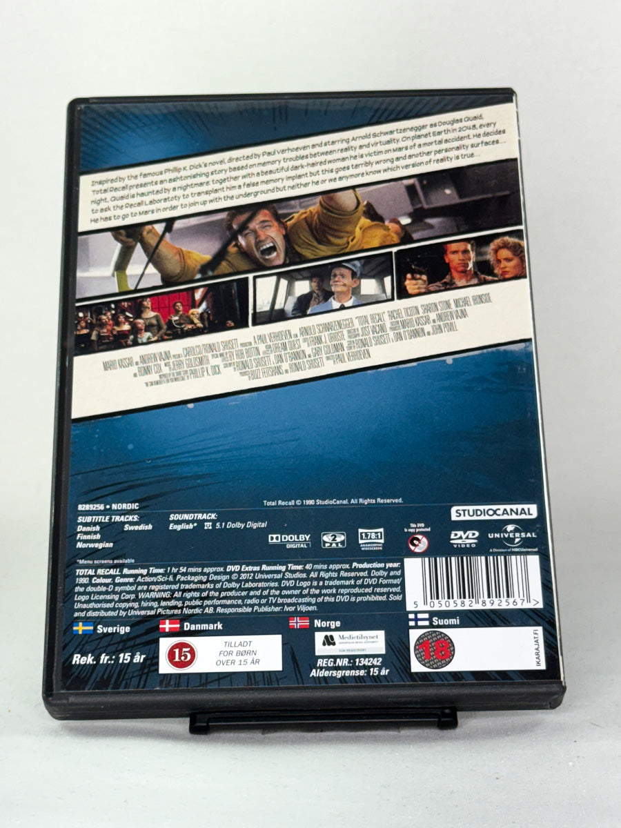 DVD-cover-bakside til filmen Total Recall – Brukt DVD fra nettbutikken Brukbar Film