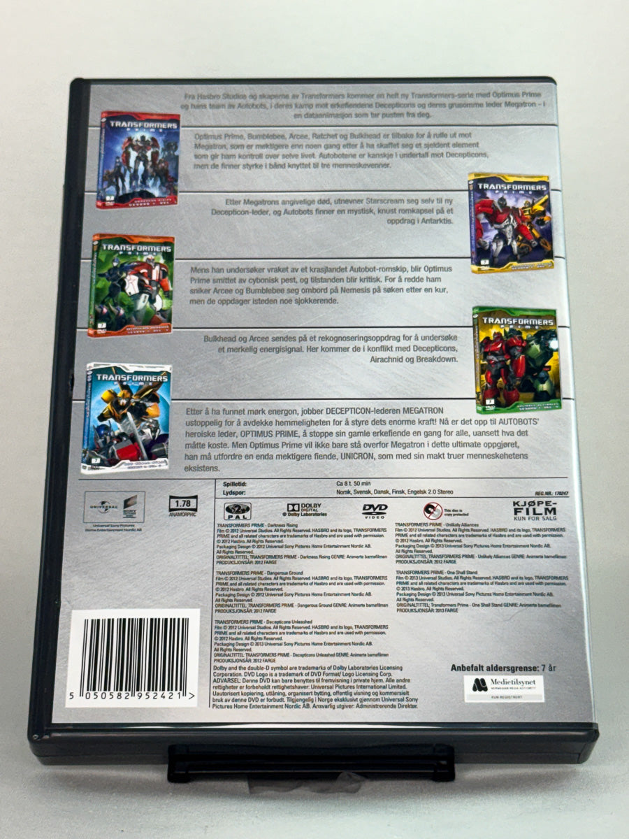 DVD-cover-bakside til serien Transformers Prime – Første sesong - Brukt DVD fra nettbutikken Brukbar Film